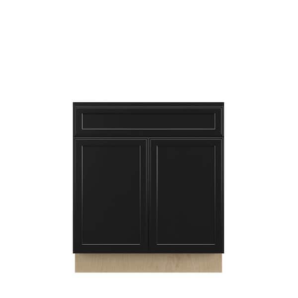Kunal Kitchens Belle Haven Recessed 30 in. W x 34.5 in. H x 24 in. D in Driftwood Plywood Assembled Base Cabinet