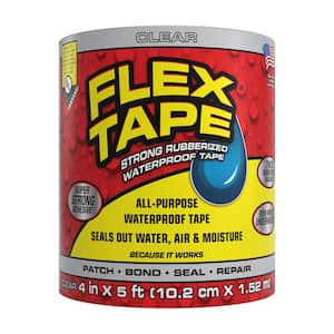 Flex Tape Clear 4 in. x 5 ft. Strong Rubberized Waterproof Tape