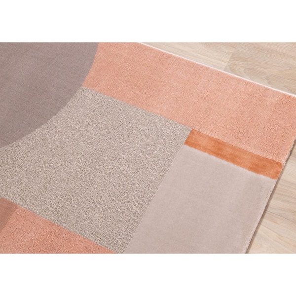 Vireo Collections 5 ft. x 8 ft. Pink Geometric Indoor Area Rug