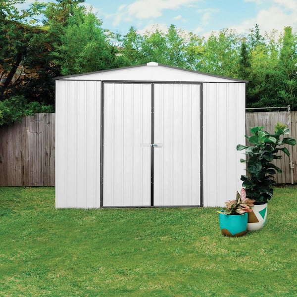 Regent 10 ft. W x 12 ft. D Metal Garden Storage Shed in Surfmist with SNAPTiTE Assembly System (118 sq. ft. )