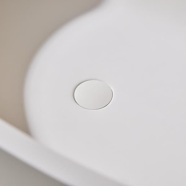59 in. x 30.71 in. Solid Surface Flatbottom Freestanding Bathtub Contemporary Oval Soaking Bathtub in Matte White