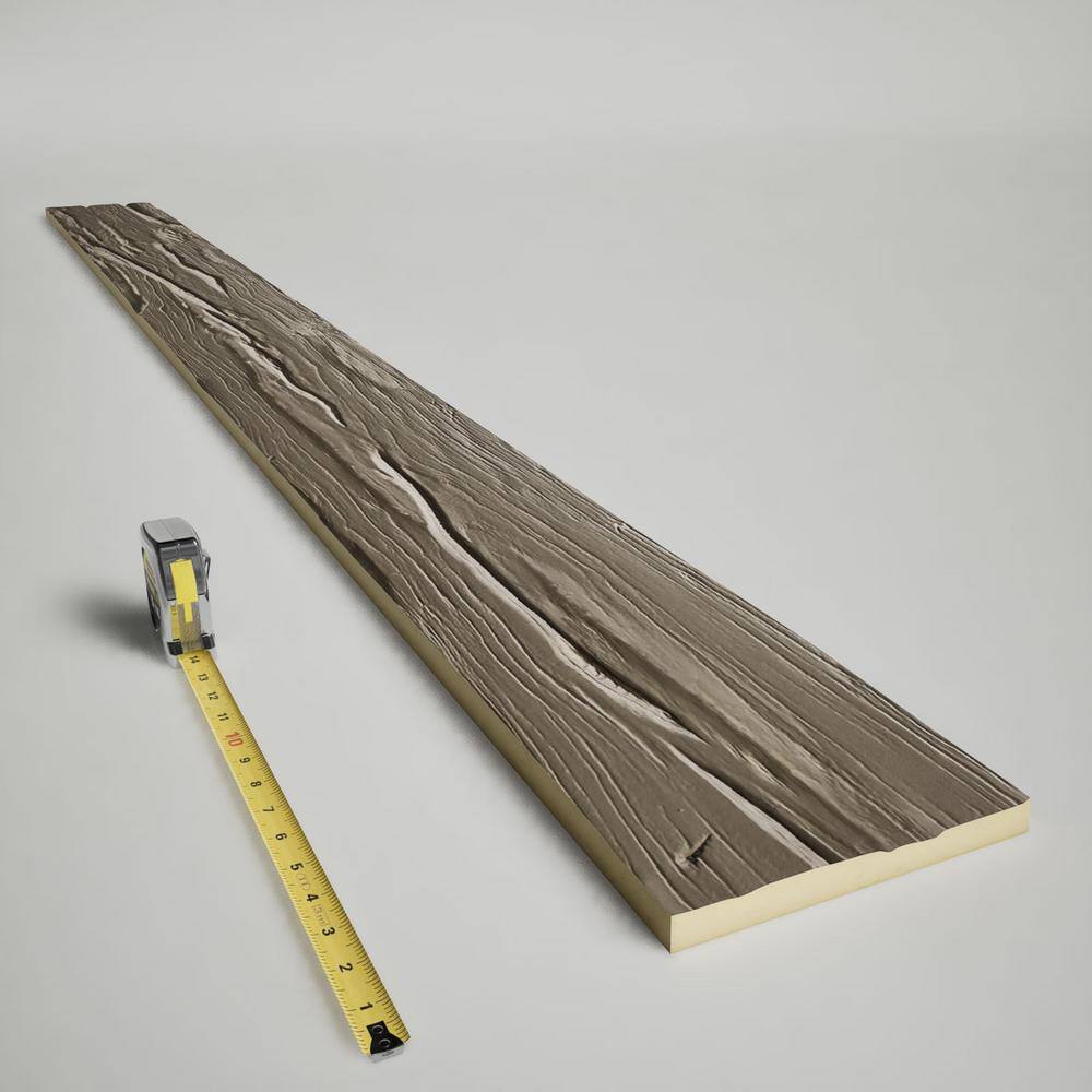 Rustic Taupe Faux Wood Beam Plank, 10" x 96"