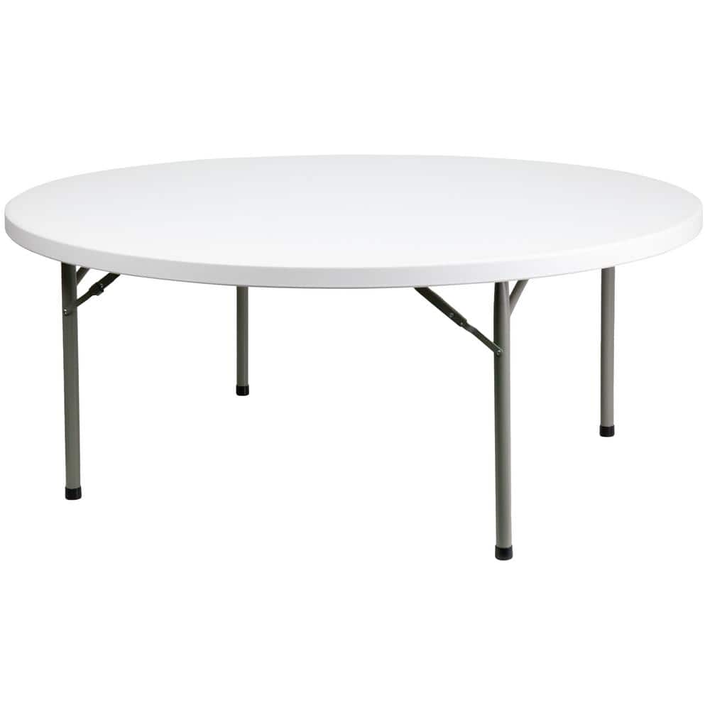 White Elon 6 ft. Round Plastic Folding Event Table, Foldable Portable Banquet Table for Indoor/Outdoor Events price history on PriceWatchPro