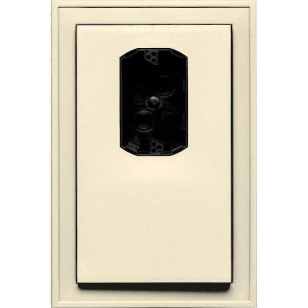 Builders Edge 8.125 in. x 12 in. #020 Heritage Cream Jumbo Electrical Mounting Block Offset