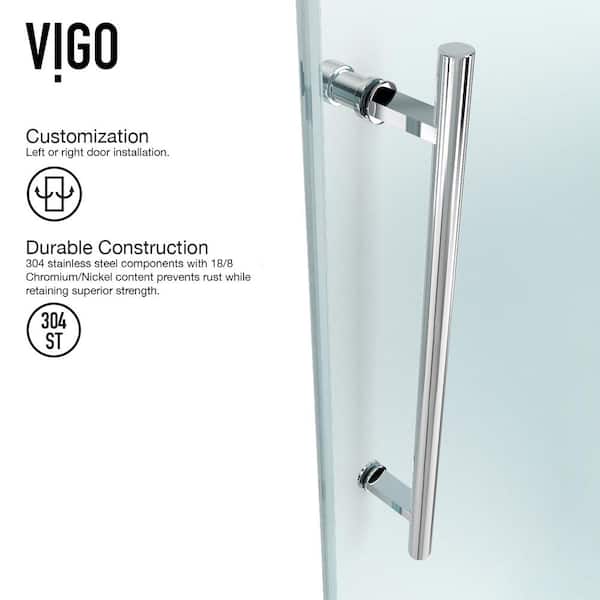 Winslow 35 in. L x 46 in. W x 74 in. H Frameless Sliding Rectangle Shower Enclosure in Chrome with Clear Glass