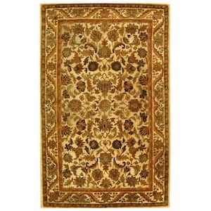 Antiquity Gold 5 ft. x 8 ft. Border Floral Solid Area Rug