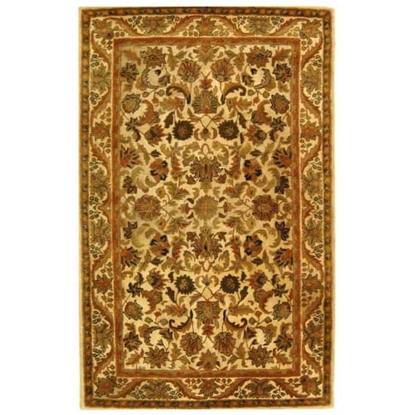 SAFAVIEH Antiquity Gold 5 ft. x 8 ft. Border Floral Solid Area Rug