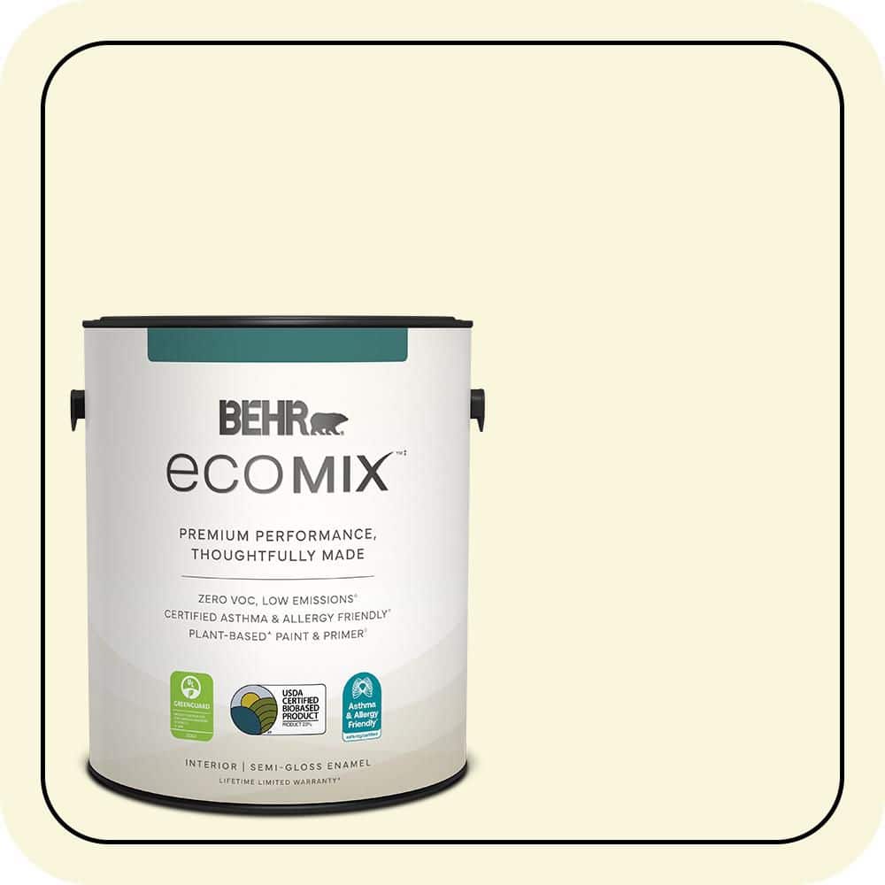 BEHR ECOMIX ECOMIX 1 gal. #W-B-420 White Hydrangea Semi-Gloss Enamel ...