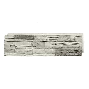 Stacked Stone Arctic Smoke 12 in. x 42 in. Composite Faux Stone Siding Panel