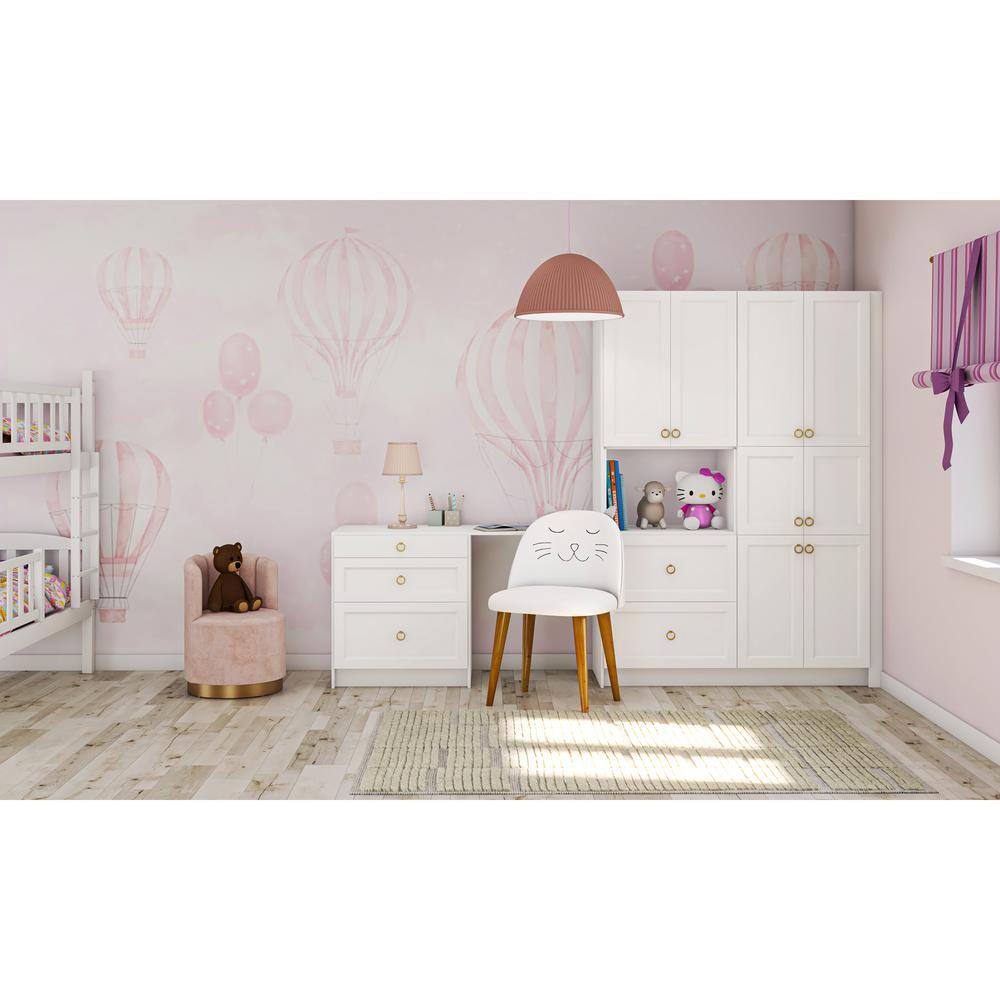 Laramie 125 in. W x 89.5 in. H x 24 in. D Painted Bright White Shaker Children's Workstation Cabinet Bundle price history on PriceWatchPro