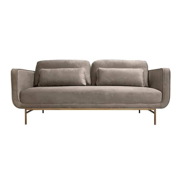 LCL-018 Sectional Sofa in Gray Velvet