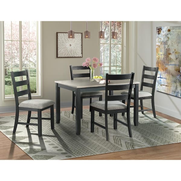 Kona Black Upholstered Ladder Back Dining Chair (Set of 2)