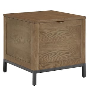 Brown Storage Trunk End Table With Removable Tray