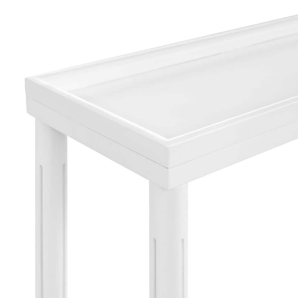 Harrison Compact Solid Wood Side Table in White