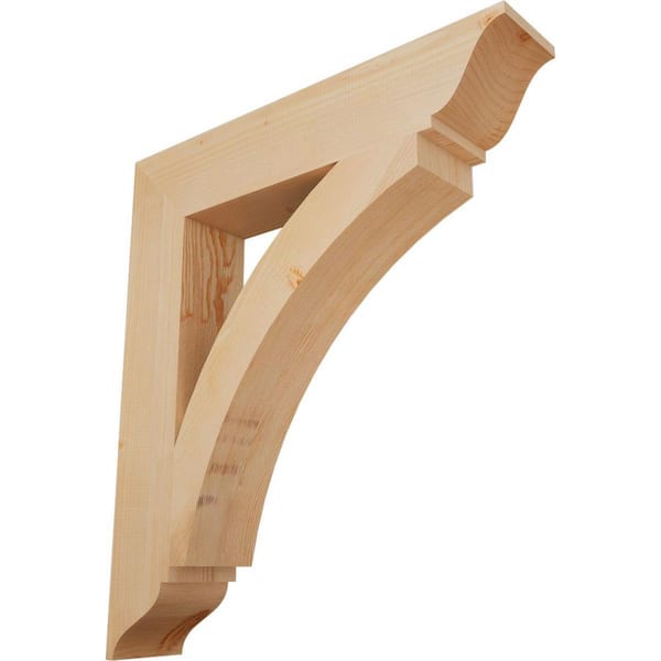Ekena Millwork 5.5 in. x 36 in. x 32 in. Douglas Fir Thorton Traditional Smooth Bracket