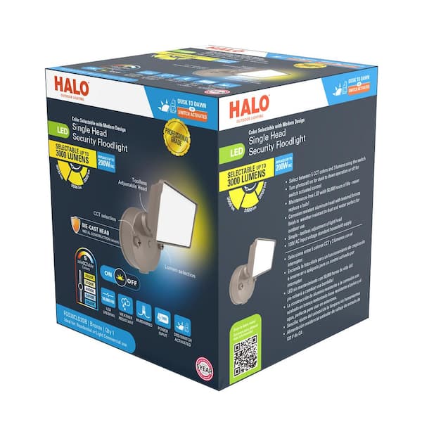 150-Watt Equivalent, 3000 Lumen, Integrated LED, Dusk to Dawn Flood Light, Bronze