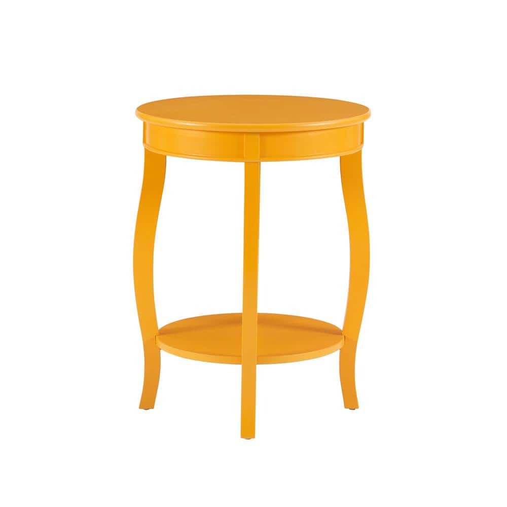Justine 18 in. Hazelnut Round Wood Side End Table with Shelf - thumbnail 4