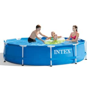 10 ft. x 10 ft. Round 30 in. Deep Metal Frame Pool w/ Pump & Type H Filters (6 Pack) & 10' Round Pool Cover