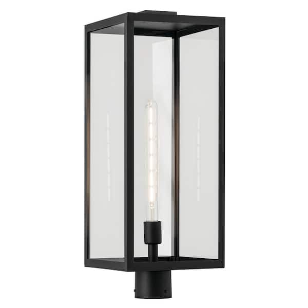 Branner 1-Light Textured Black Aluminum Hardwired Waterproof Outdoor Post Light with No Bulbs Included (1-Pack)