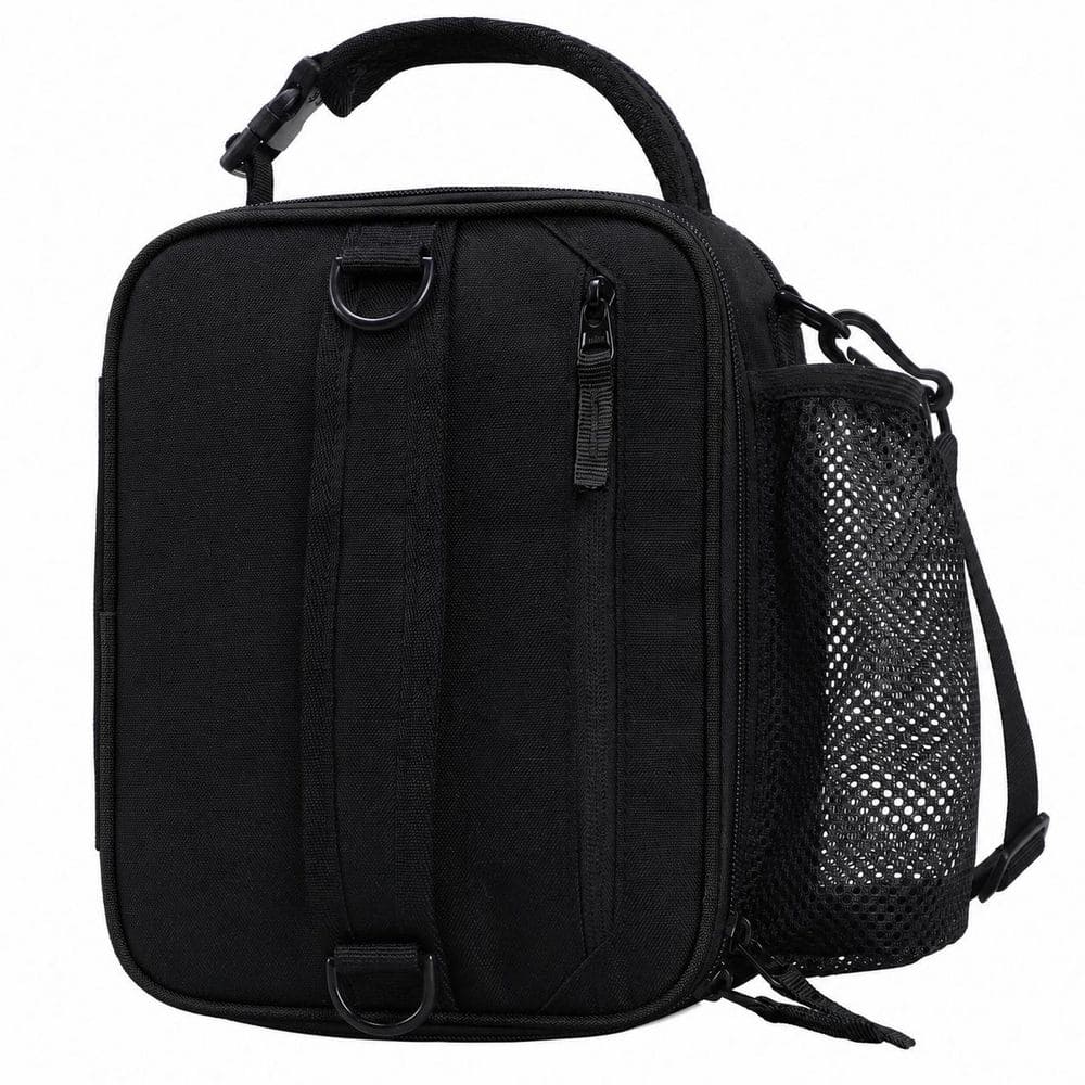Black Insulated Expandable Lunch Bag Reusable Grocery Bag with Shoulder Strap and Water Bottle Holder price history on PriceWatchPro