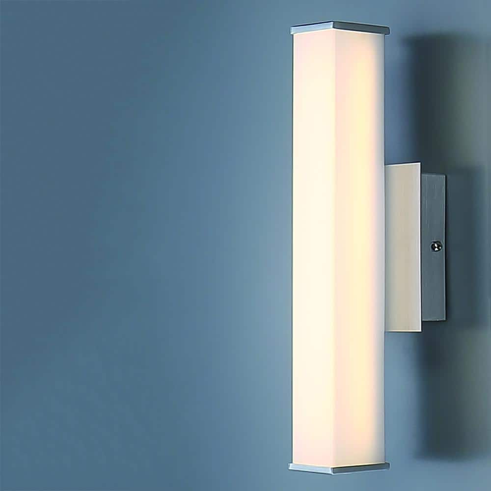 Kelvin Medium Dimmable LED Wall Sconce in Aluminum with Opal Shade