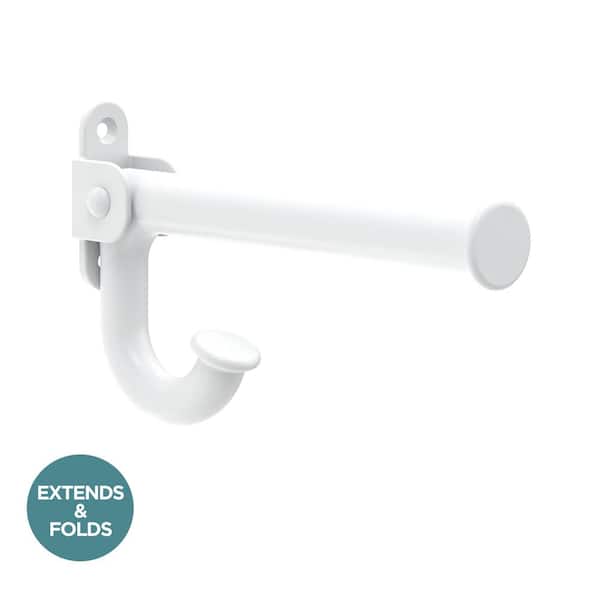 Liberty Oval Extend-A-Hook 3.2 in. H 35 lb. Load Capacity Extendable Wall Hook in Pure White
