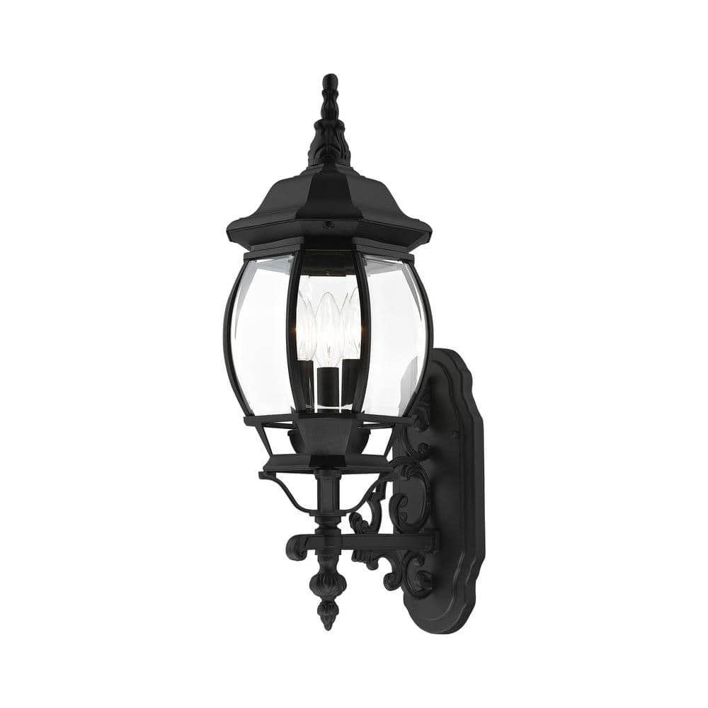Frontenac 3 Light Textured Black Outdoor Wall Sconce