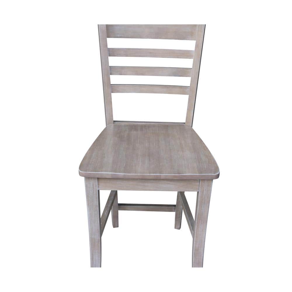 Cosmo Vintage Washed Grey Solid Hardwood 24" Counter Stool