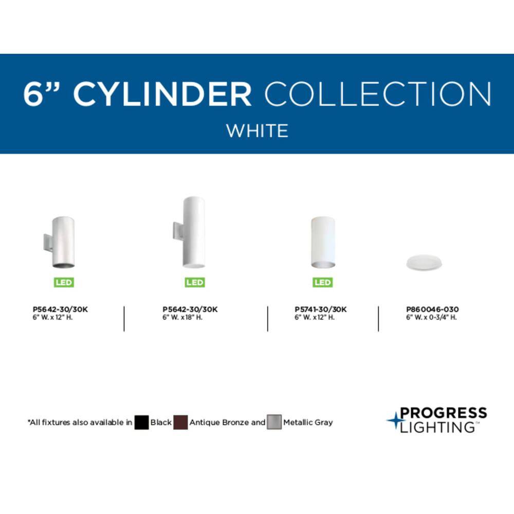 White Aluminum Dimmable LED Outdoor Wall Cylinder Light
