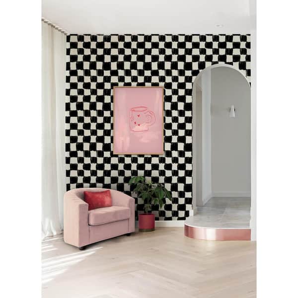 Mr. Kate Tess Watercolor Checker Black Peel and Stick Wallpaper