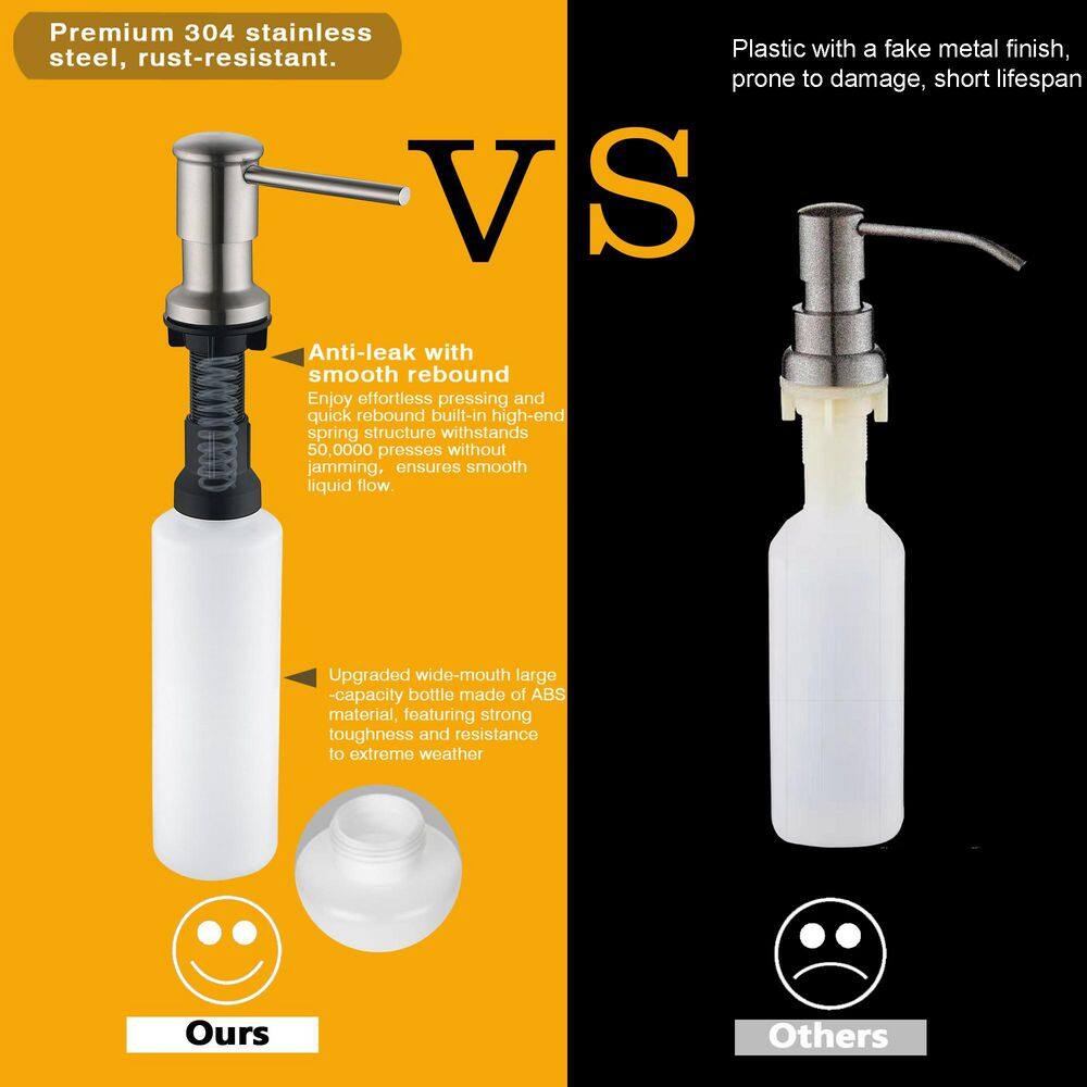 Stainless Steel Single-Handle Pull-Down Sprayer Kitchen Faucet with Soap Dispenser