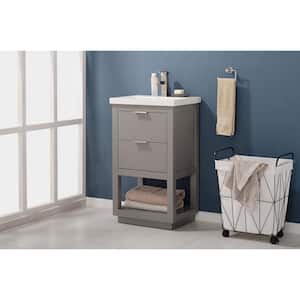 Klein 20 in. W x 15 in. D Bath Vanity in Gray with Porcelain Vanity Top in White with White Basin
