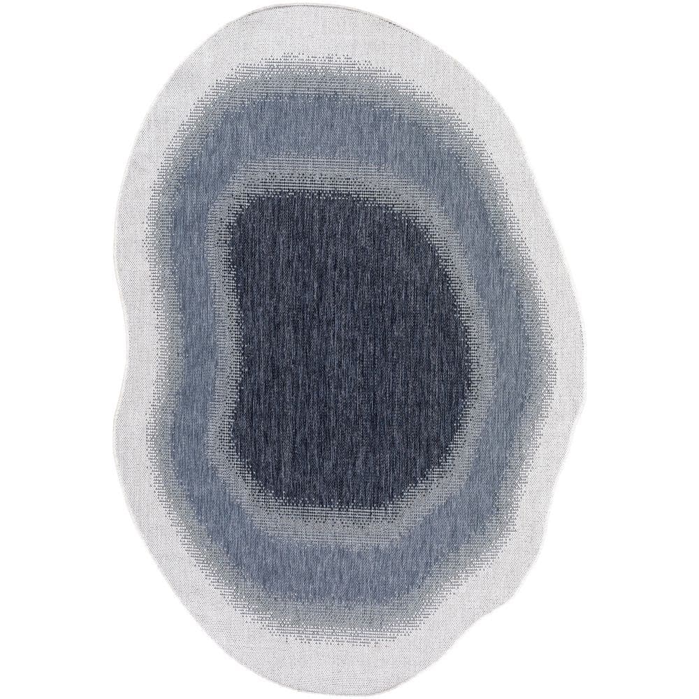 Miami Beach Blue Abstract 9 ft. 2 in. x 12 ft.  Indoor/Outdoor Area Rug price history on PriceWatchPro