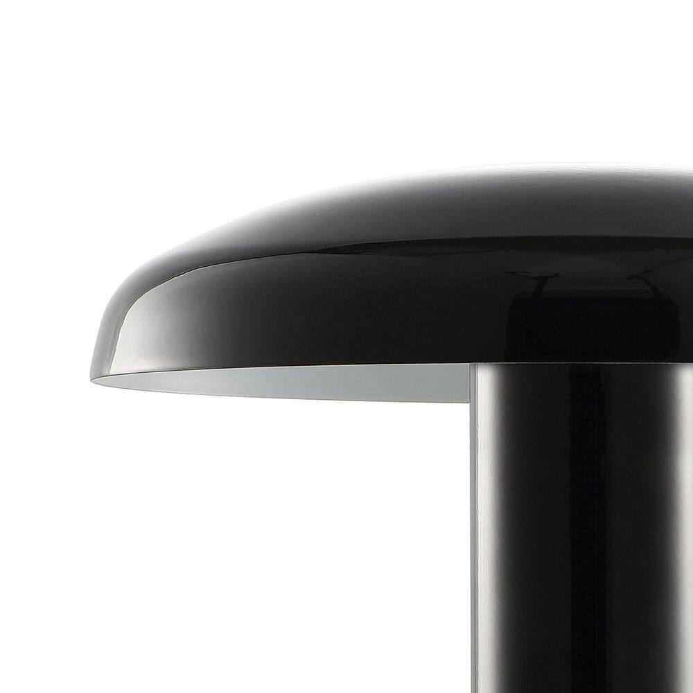 Black Cordless Touch LED Mushroom Table Lamp