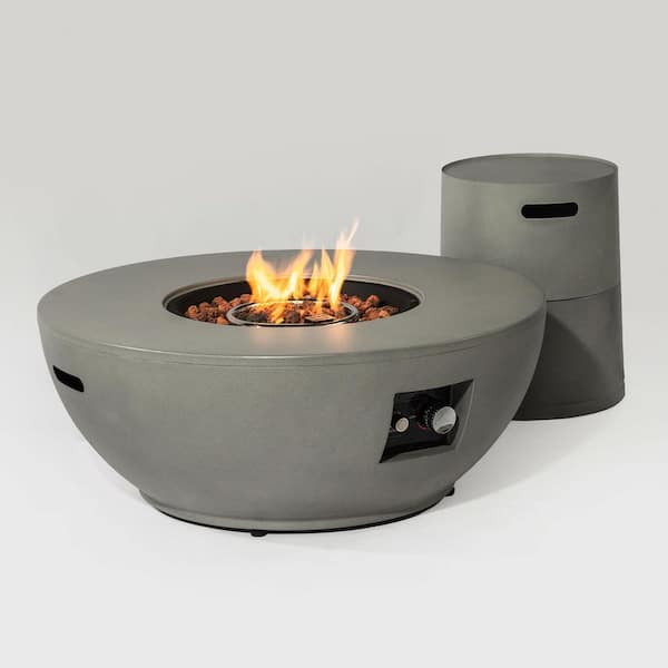Steel Propane Fire Bowl Outdoor Round Propane Fire Pit with Tank Holder