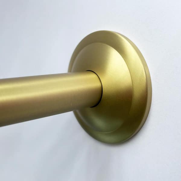 1/2 NPT x 4.8 in. Round Wall Mount Shower Arm with Sure Grip Flange in Brushed Gold (1-Pack)