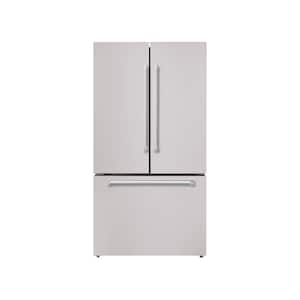 36 in. French Door Refrigerator, 20.3 Total Cu. Ft., Bottom Freezer, Ice Maker, Stainless Steel W- Bold Chrome Trim