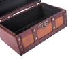 Vintiquewise 11.5 in. x 6.5 in. x 5 in. Wooden Faux Leather Treasure Chest  QI003016 - The Home Depot