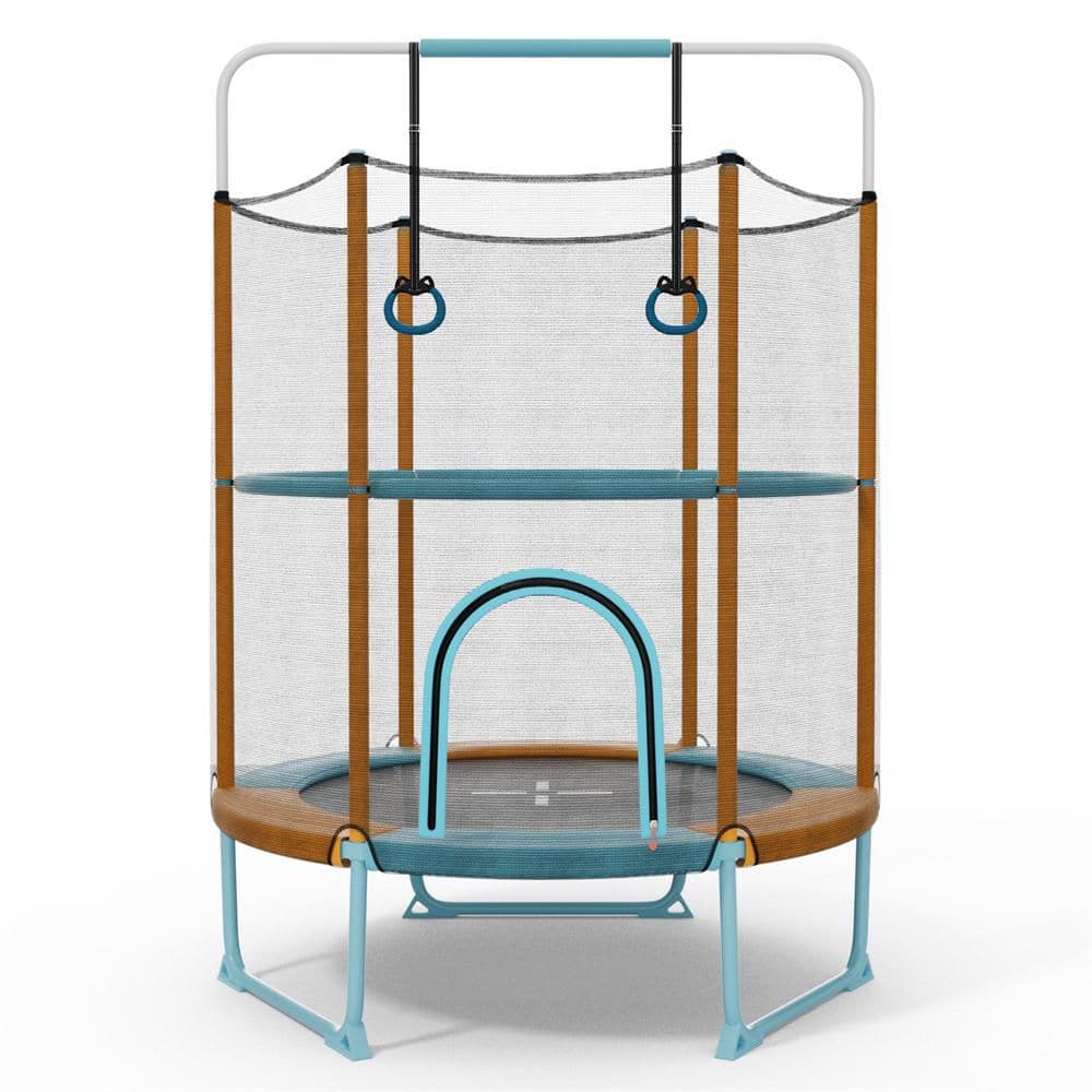 Indoor/Outdoor 60 in. Mini Trampoline, 5 ft. Recreational Toddler Trampoline with Safety Enclosure Net