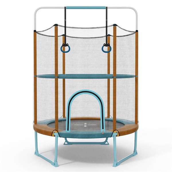 Indoor/Outdoor 60 in. Mini Trampoline, 5 ft. Recreational Toddler Trampoline with Safety Enclosure Net