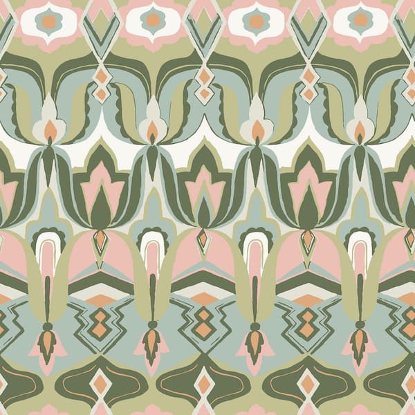 NuWallpaper Akira Green Peel and Stick Wallpaper Sample