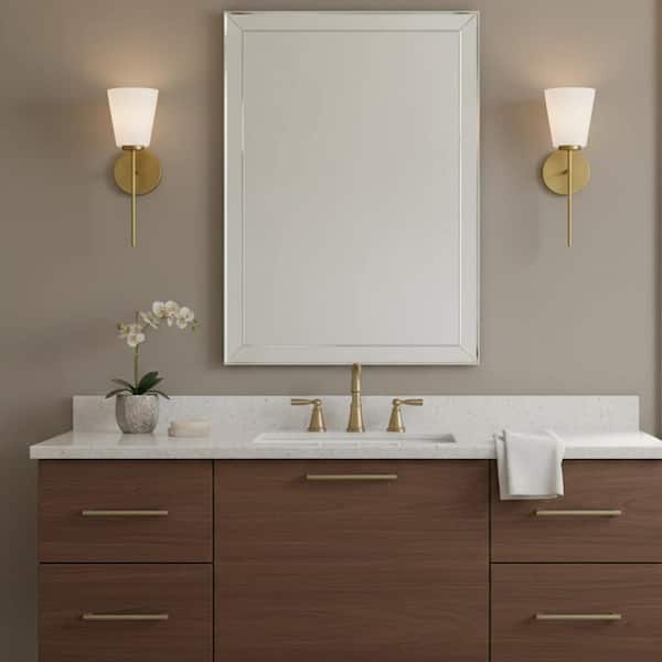 LARK Bri 5.5 in. 1 Light Lacquered Brass Vanity Light