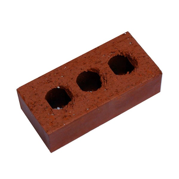 Unbranded 7.75 in. x 3.5 in. x 2.25 in. Cored Clay Brick