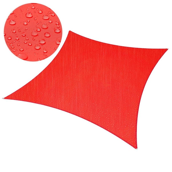 AMGO 7 ft. x 12 ft. Rectangle Waterproof Sunshade Sail - Red