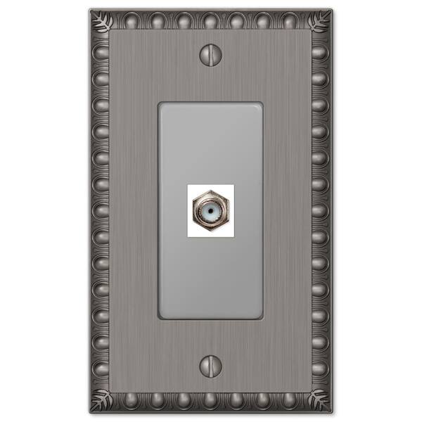 AMERELLE Antiquity 1 Gang Coax Metal Wall Plate - Antique Nickel