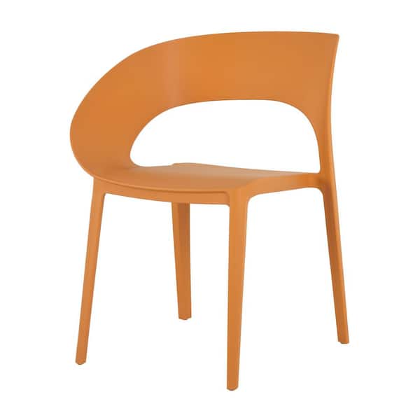 HumblePleb Tropical Orange Pp Outdoor Single-Side Chair Set of 4