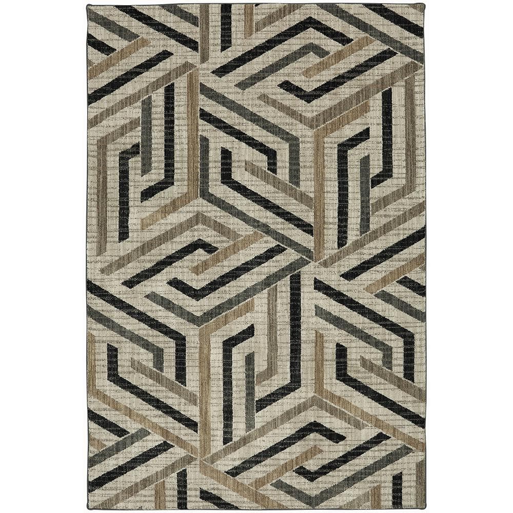 Mohawk Home Aster Onyx 5 ft. x 8 ft. Geometric Area Rug 533403 The