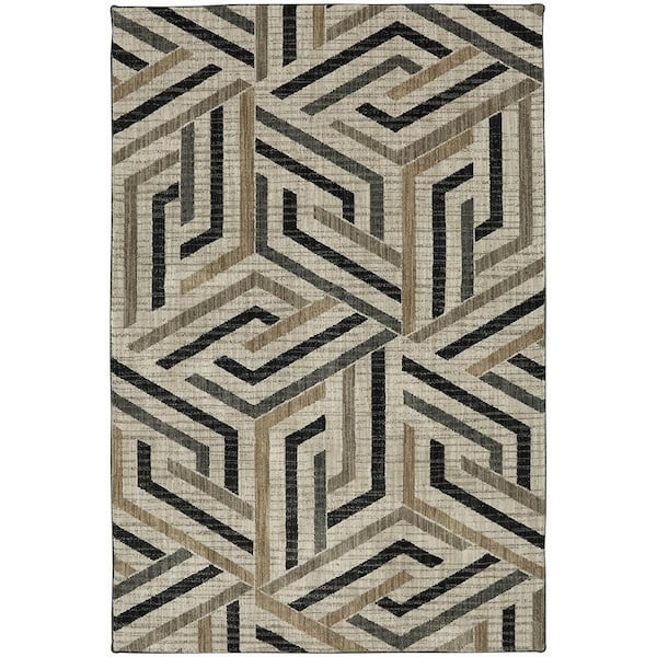 Mohawk Home Aster Onyx 5 ft. x 8 ft. Geometric Area Rug
