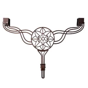 12 in. Brown Metal Artificial - 19 in. Artificial Adjustable Wreath Hanger (Flower Design)