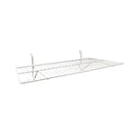 6 Only Hangers White Wire Slatwall/Gridwall/Pegboard Shelves 24L x 12D Pack of 